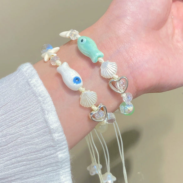Wholesale Ceramic Beaded Bracelet With Animal Zodiac Pattern Electroplated Style Jewelry
