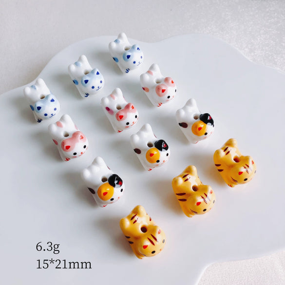 Wholesale Ceramic Cat Beaded Wind Chime Bracelet Jewelry Accessories Lovely Style Environmental Protection Process