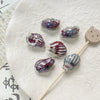 Wholesale Ceramic Conch Pattern Loose Beads For Handmade Jewelry Retro Style With High Temperature Flower Glaze And Paint Treatment