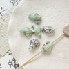 Wholesale Ceramic Conch Pattern Loose Beads For Handmade Jewelry Retro Style With High Temperature Flower Glaze And Paint Treatment