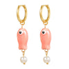 Wholesale Ceramic Copper Geometric Fish Earrings Purely Handmade For Female Students