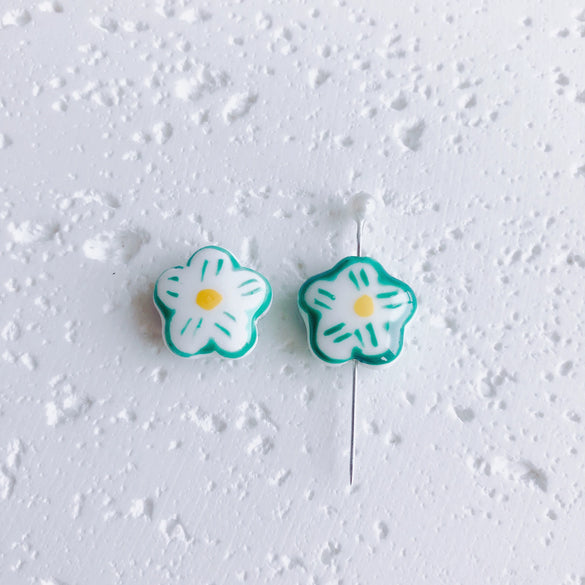 Wholesale Ceramic Handdrawn Flower Loose Beads For Beaded Bracelet Jewelry Accessories Environmental Protection