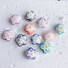 Wholesale Ceramic Handdrawn Flower Loose Beads For Beaded Bracelet Jewelry Accessories Environmental Protection