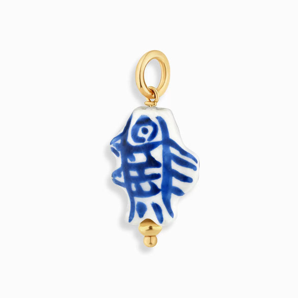 Wholesale Ceramic Pendant Necklace With Cherry Bird Redcrowned Crane Pattern Gold Electroplated For Women