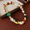 Wholesale Ceramic Vintage Elegant Flower Geometric Clavicle Necklace For Women With Electroplating
