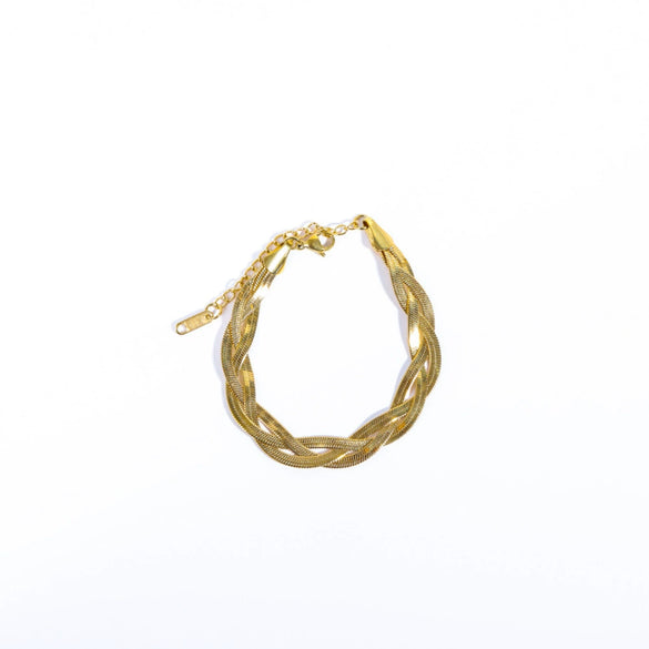 Wholesale Chain Titanium Steel Retro Street Geometric Braided Twist Electroplated