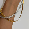 Wholesale Chain Titanium Steel Retro Street Geometric Braided Twist Electroplated