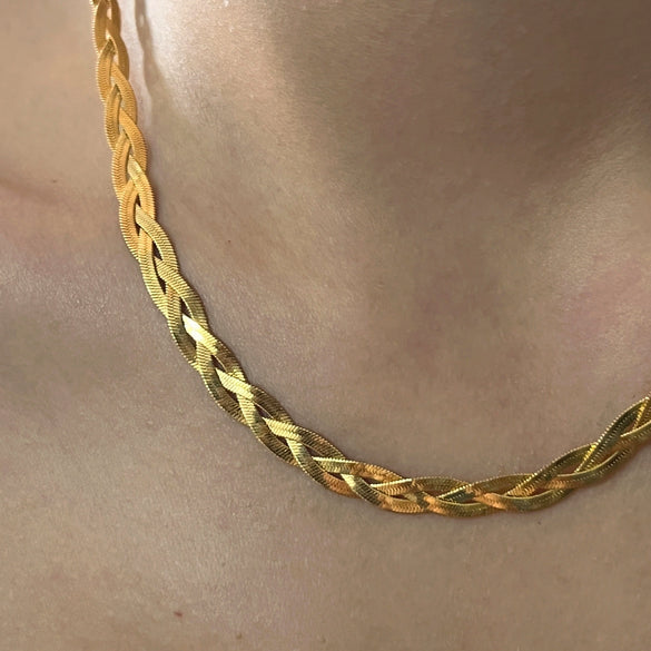 Wholesale Chain Titanium Steel Retro Street Geometric Braided Twist Electroplated