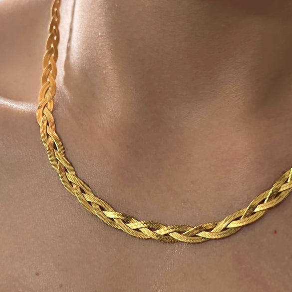 Wholesale Chain Titanium Steel Retro Street Geometric Braided Twist Electroplated