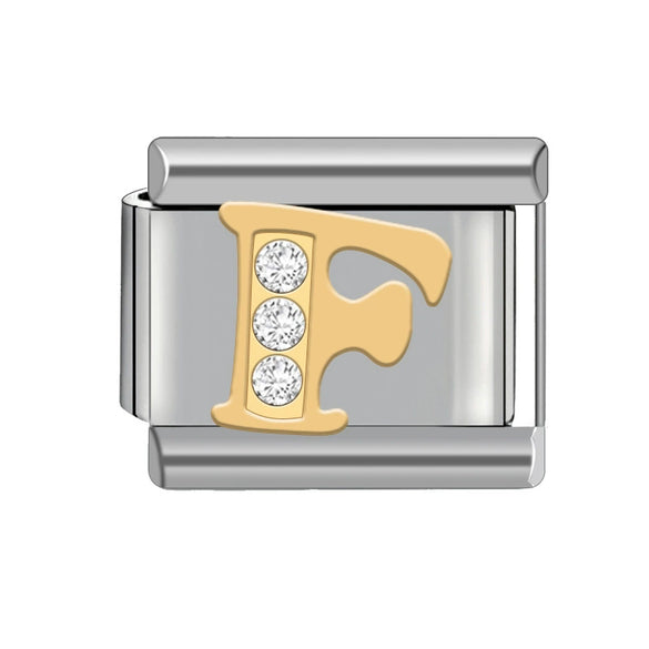 Wholesale Charm Bracelet Stainless Steel Letter Diamond Detachable Splicing