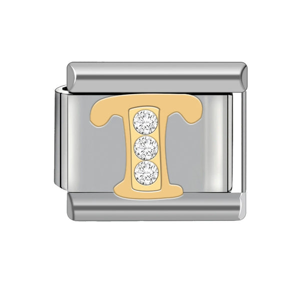 Wholesale Charm Bracelet Stainless Steel Letter Diamond Detachable Splicing