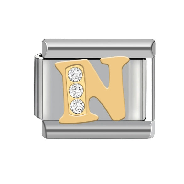 Wholesale Charm Bracelet Stainless Steel Letter Diamond Detachable Splicing