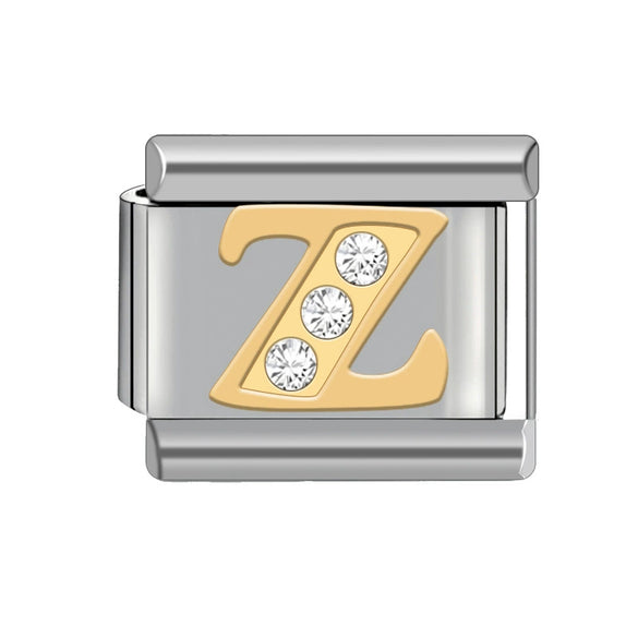 Wholesale Charm Bracelet Stainless Steel Letter Diamond Detachable Splicing