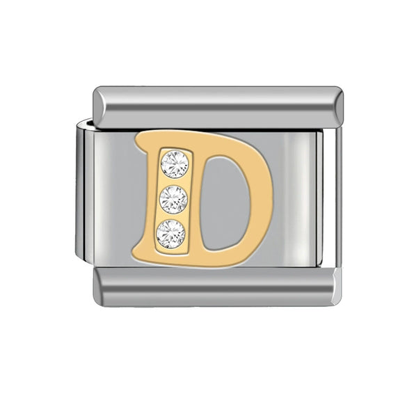 Wholesale Charm Bracelet Stainless Steel Letter Diamond Detachable Splicing