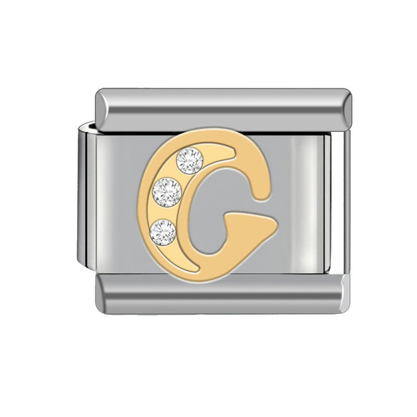 Wholesale Charm Bracelet Stainless Steel Letter Diamond Detachable Splicing