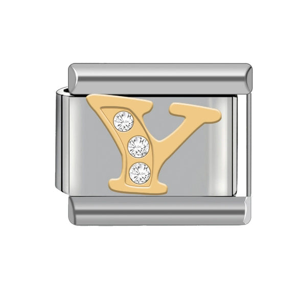 Wholesale Charm Bracelet Stainless Steel Letter Diamond Detachable Splicing