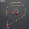 Wholesale Cherry Fruit Pattern Pendant Earrings Necklace Jewelry Suit Alloy Electroplated All Match Light Luxury Elegant Fashion Jewelry