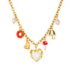 Wholesale Chic Style Electroplated Stainless Steel Heart Shape Pendant Necklace With O Word Chain For Women