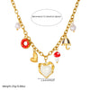Wholesale Chic Style Electroplated Stainless Steel Heart Shape Pendant Necklace With O Word Chain For Women