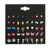 Wholesale Children's Alloy Cartoon Animal Zodiac Dripping Oil Ear Studs Jewelry