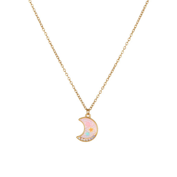 Wholesale Children's And Girls' Stainless Steel And Titanium Steel Jewelry Set With Heart Drop Bell Geometric Patterns Electroplated