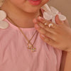 Wholesale Children's And Girls' Stainless Steel And Titanium Steel Jewelry Set With Heart Drop Bell Geometric Patterns Electroplated