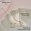 Wholesale Children's And Girls' Stainless Steel And Titanium Steel Jewelry Set With Heart Drop Bell Geometric Patterns Electroplated