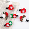 Wholesale Children's And Women's Cloth Handmade Christmas Style Hairpin Set With Cartoon Snowman For Party Gifts