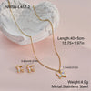 Wholesale Children's And Women's Stainless Steel Titanium Steel Jewelry Set With Heart Drop Bell Patterns Electroplated