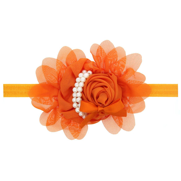 Wholesale Children's Cloth Hair Band With Pearl Flower Pattern Handmade