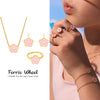 Wholesale Children's Fashion Jewelry Set With Ferris Wheel And Flower Inlaid Zircon Stainless Steel And Titanium Steel Plated With 18K Real Gold For Women