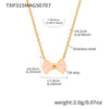 Wholesale Children's Jewelry Ferris Wheel Pink Oil Dripping Bow Heart Stainless Steel Titanium Steel Chain Electroplated Necklace Bracelet Anklet Ring Earrings Set