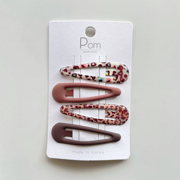 Wholesale Children's Metal Bb Clip Hair Accessories With Frosted Rubber Paint And Epoxy Printing Floral Fruit Design