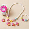 Wholesale Children's Silicone Cartoon Style Multi Style Watch Bracelet Necklace Hairpin Ring Set With Round Dial