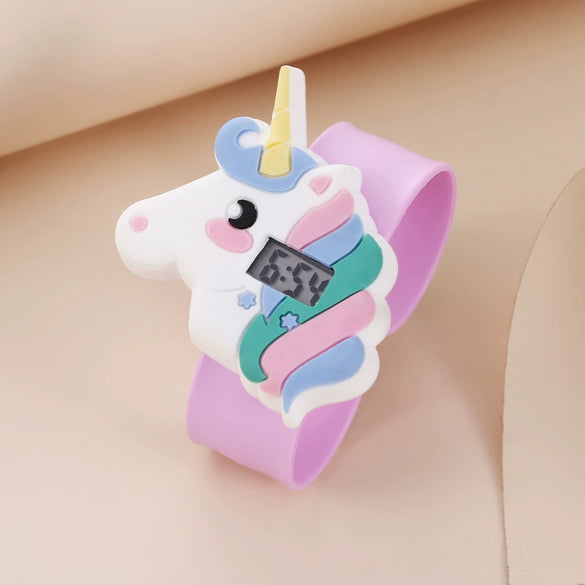 Wholesale Children's Silicone Cartoon Style Multi Style Watch Bracelet Necklace Hairpin Ring Set With Round Dial