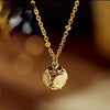Wholesale Chinese Characters Ping An Joy Ball Titanium Steel Necklace With Gold Inlaid And Geometric Style