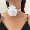 Wholesale Choker Necklace Retro Rose Flower Style Alloy Pendant Flannel Chain Cloth Material