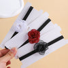 Wholesale Choker Necklace Retro Rose Flower Style Alloy Pendant Flannel Chain Cloth Material
