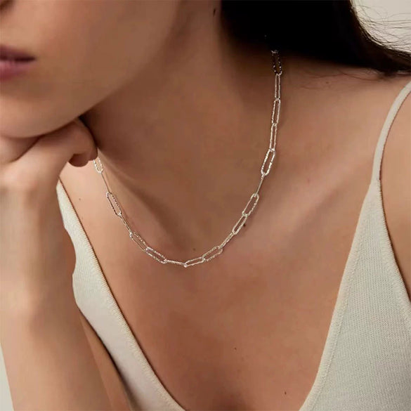 Wholesale Choker Necklace Simple Geometric Style Titanium Steel Handmade Unisex
