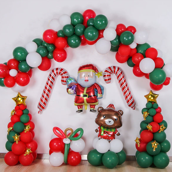Wholesale Christmas Aluminum Foil And Latex Balloon Set Round Decorative Balloons For Party Scene Decoration