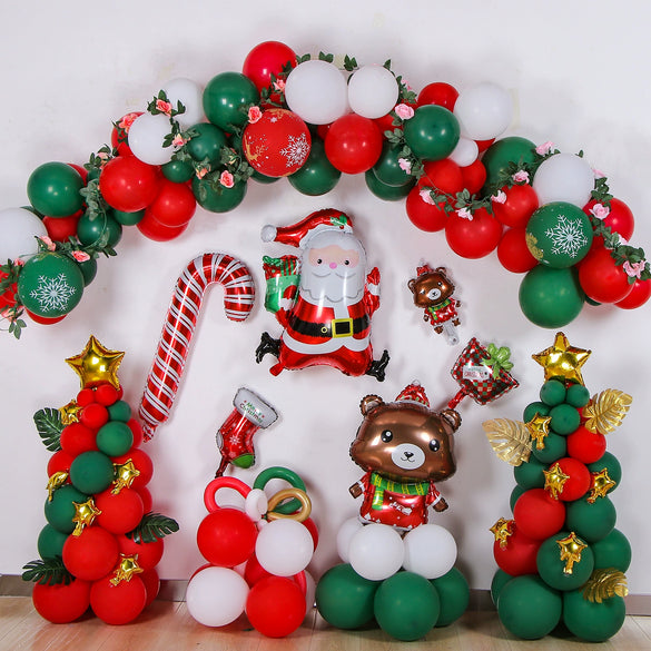 Wholesale Christmas Aluminum Foil And Latex Balloon Set Round Decorative Balloons For Party Scene Decoration