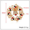 Wholesale Christmas Bell Alloy Rhinestone Encrusted Retro Brooch For Women