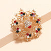 Wholesale Christmas Bell Alloy Rhinestone Encrusted Retro Brooch For Women