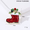 Wholesale Christmas Brooches For Women Alloy Snowflake Snowman Tree And Boot Pins With Diamond Accents