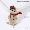 Wholesale Christmas Brooches For Women Alloy Snowflake Snowman Tree And Boot Pins With Diamond Accents