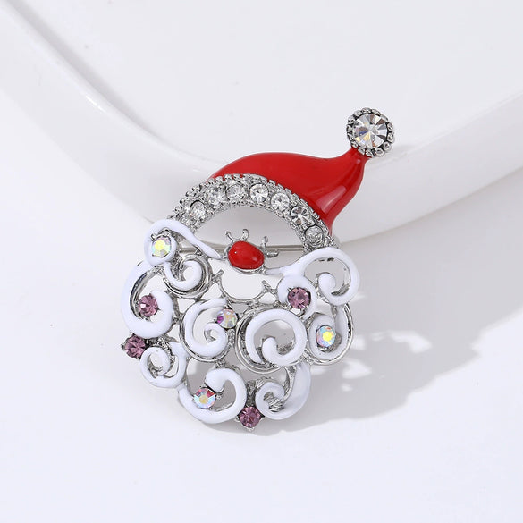 Wholesale Christmas Brooches For Women Alloy Snowflake Snowman Tree And Boot Pins With Diamond Accents