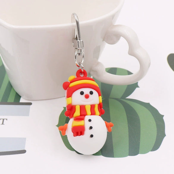 Wholesale Christmas Cartoon Keychain Pendant Zinc Alloy Pvc Plastic Soft Rubber Material