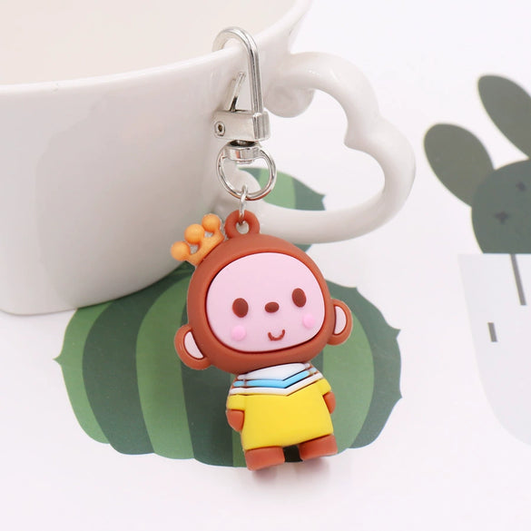Wholesale Christmas Cartoon Keychain Pendant Zinc Alloy Pvc Plastic Soft Rubber Material