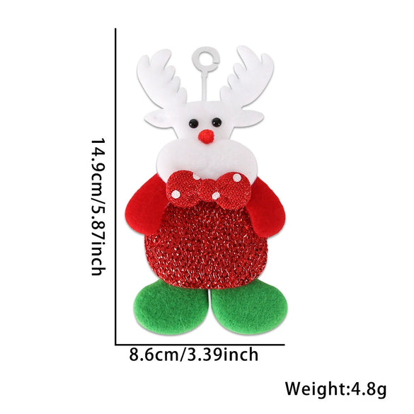 Wholesale Christmas Decorations Cloth Cartoon Doll Snowman Old Man Bear Pendant