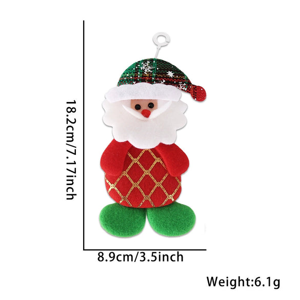 Wholesale Christmas Decorations Cloth Cartoon Doll Snowman Old Man Bear Pendant
